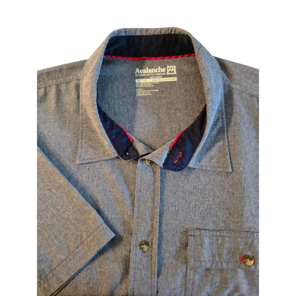 Avalanche Outdoor Supply Co Short Sleeve Button Up Shirt Mens 2XL Blue